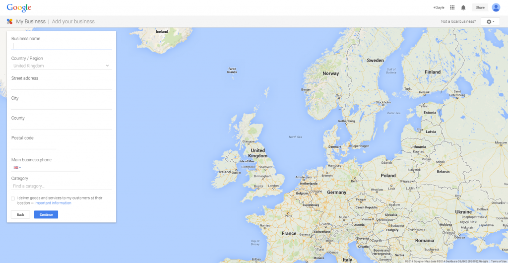 Google Plus Google Places - add business details
