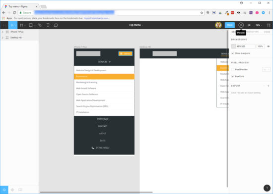 Screenshot showing Figma UI in browser